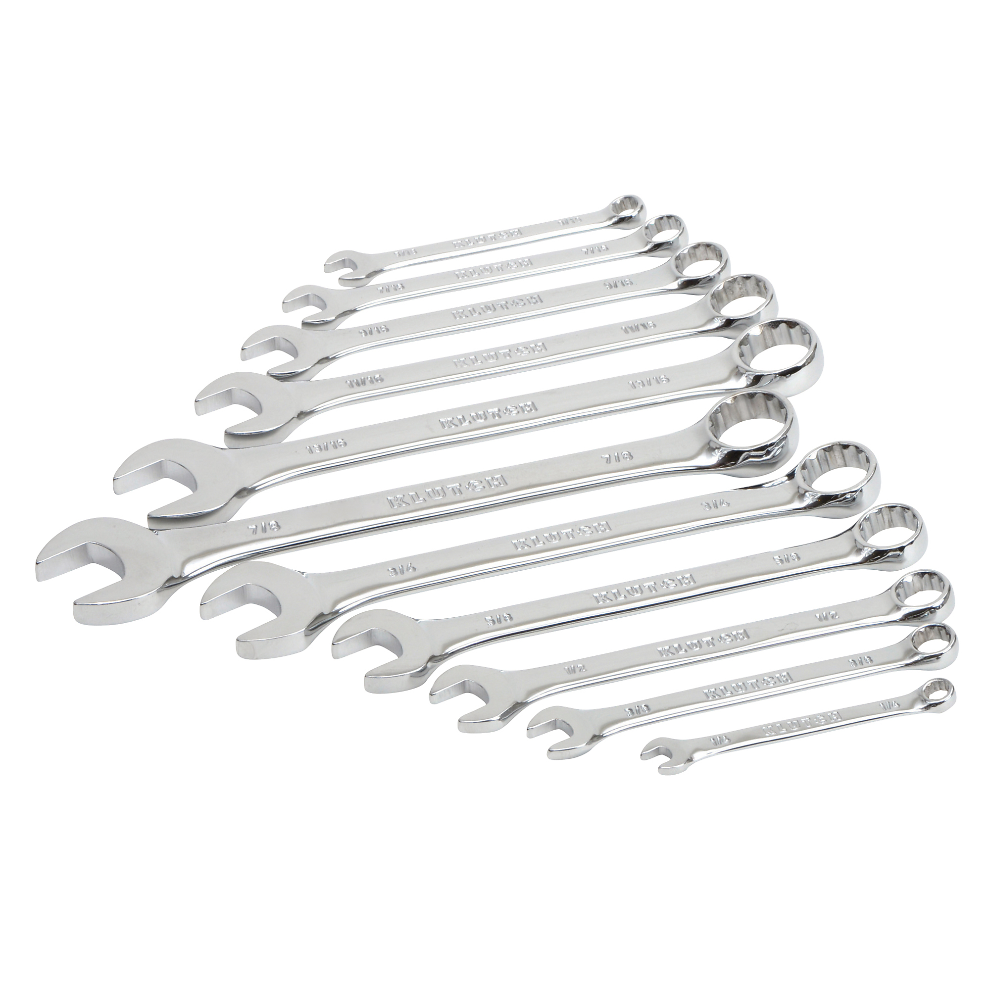 Klutch 11-Pc. SAE Wrench Set with Full Polish